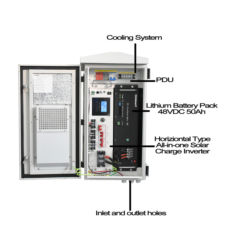 13.3KG IP55 کابینت فضای باز 60VDC سیستم UPS برق خورشیدی در فضای باز